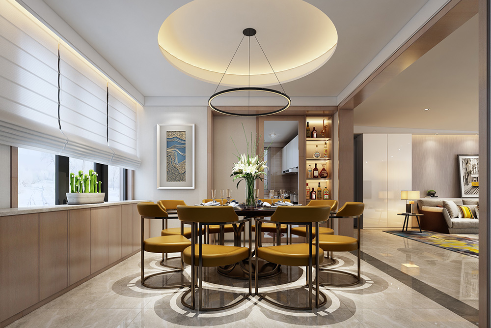 轻奢风格别墅装修设计效果图-东逸湾别墅348平米-别墅装修设计餐厅 轻奢风格别墅装修设计效果图-东逸湾别墅348平米-别墅装修设计餐厅