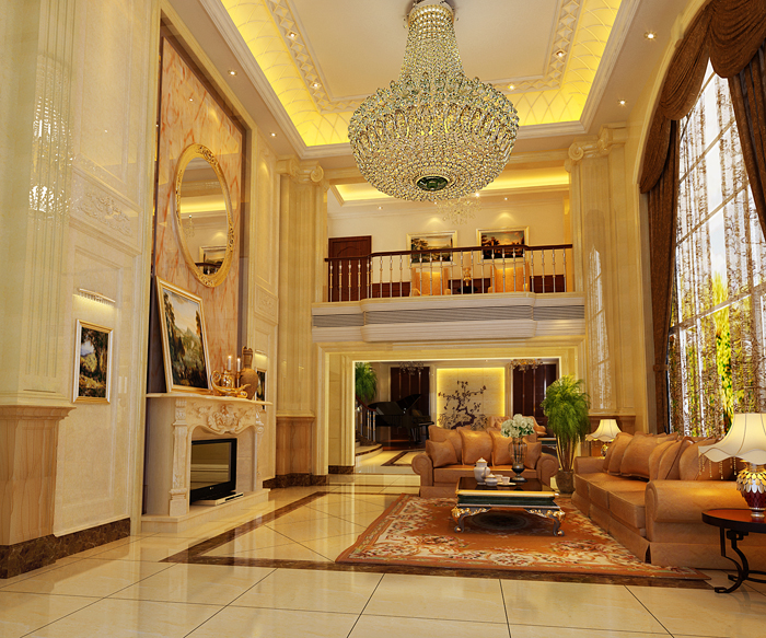 佛山装修公司现代欧式风格别墅装修效果图-客厅 佛山装修公司现代欧式风格别墅装修效果图-客厅