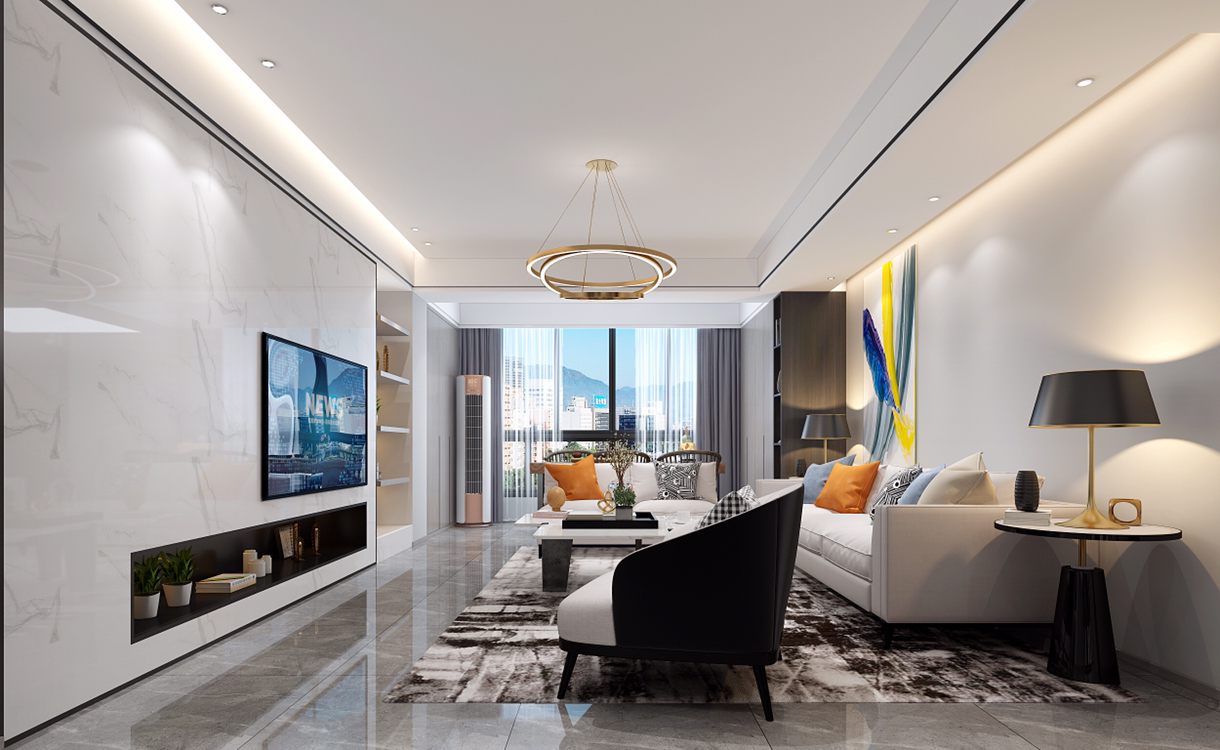 装修案例现代轻奢风格室内装修效果图-客厅 装修案例现代轻奢风格室内装修效果图-客厅