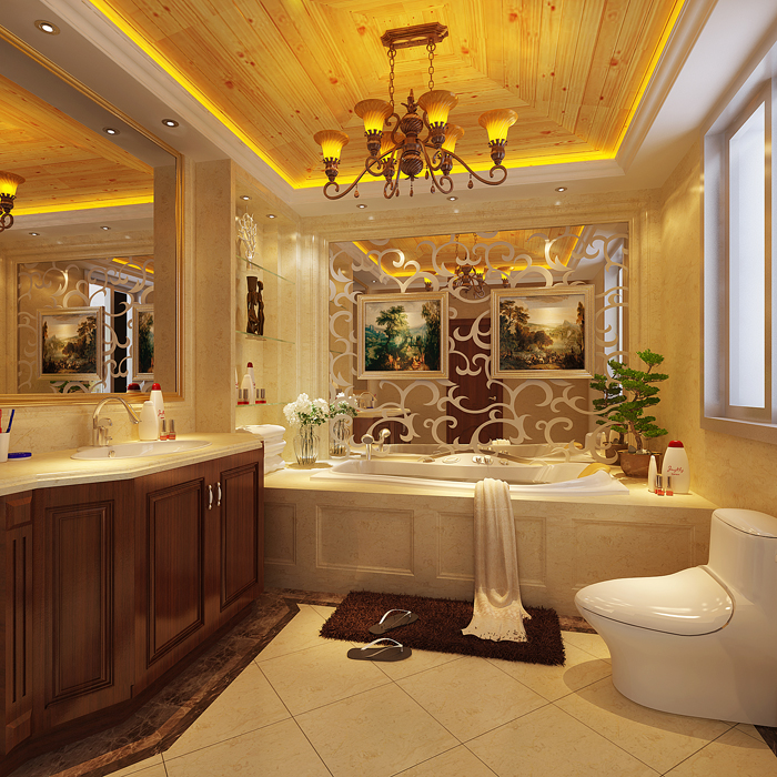 佛山装修公司现代欧式风格别墅装修效果图-卫生间 佛山装修公司现代欧式风格别墅装修效果图-卫生间