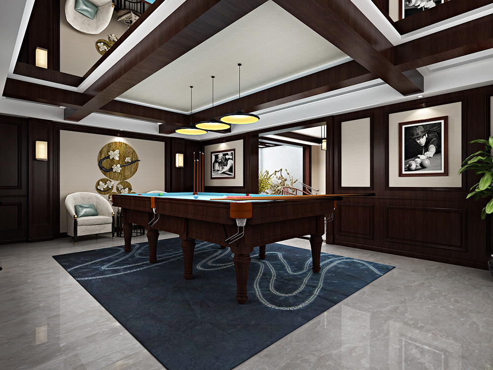 美式轻奢风格室内装修设计效果图-恒大滨江左岸四居133平米-室内休闲室装修设计 美式轻奢风格室内装修设计效果图-恒大滨江左岸四居133平米-室内休闲室装修设计