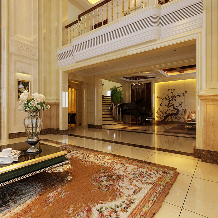 佛山装修公司现代欧式风格别墅装修效果图-客厅 佛山装修公司现代欧式风格别墅装修效果图-客厅