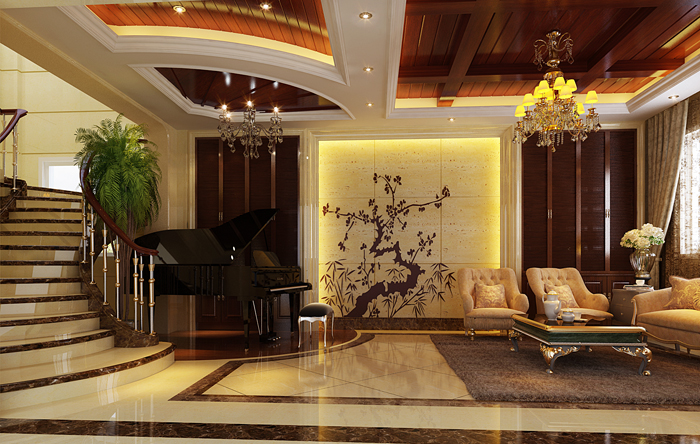 佛山装修公司现代欧式风格别墅装修效果图-楼梯 佛山装修公司现代欧式风格别墅装修效果图-楼梯