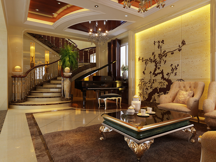 佛山装修公司现代欧式风格别墅装修效果图-休息区 佛山装修公司现代欧式风格别墅装修效果图-休息区