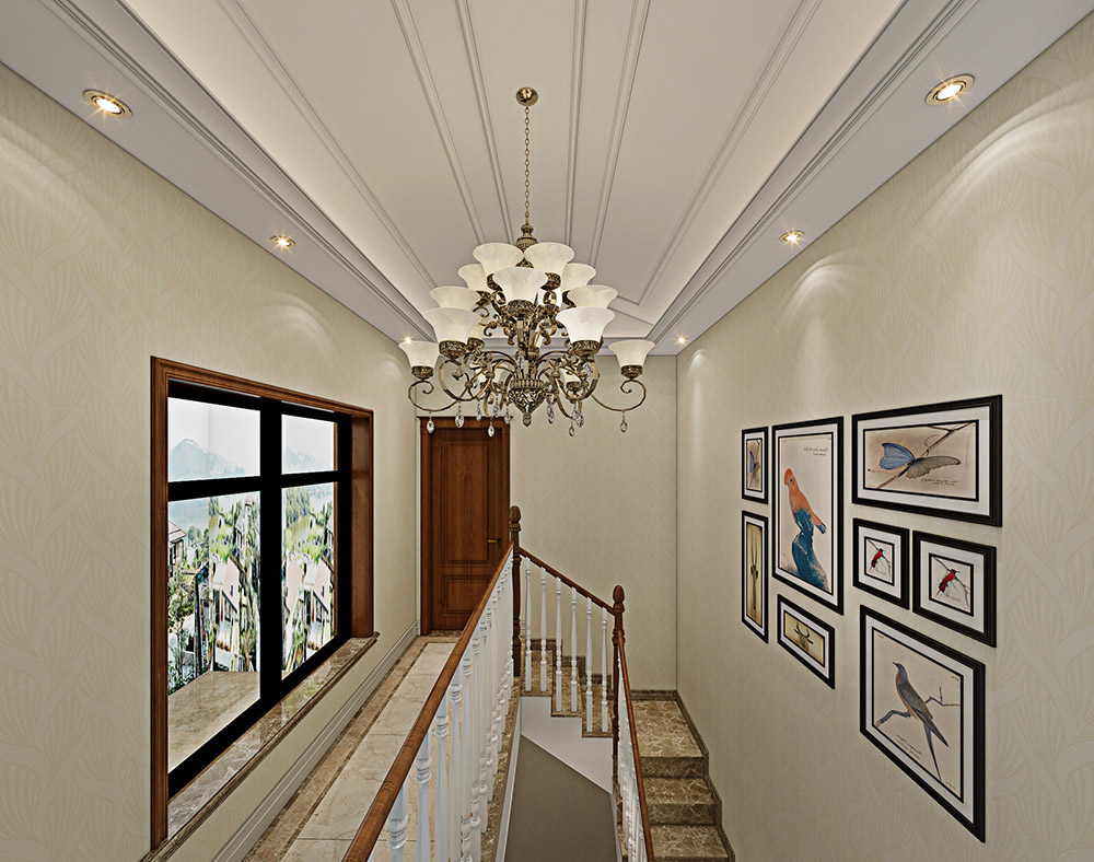 包头小白河别墅320平米简美风格装修案例-梯间 包头小白河别墅320平米简美风格装修案例-梯间